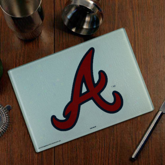 Atlanta Braves Logo Glass Cutting Board