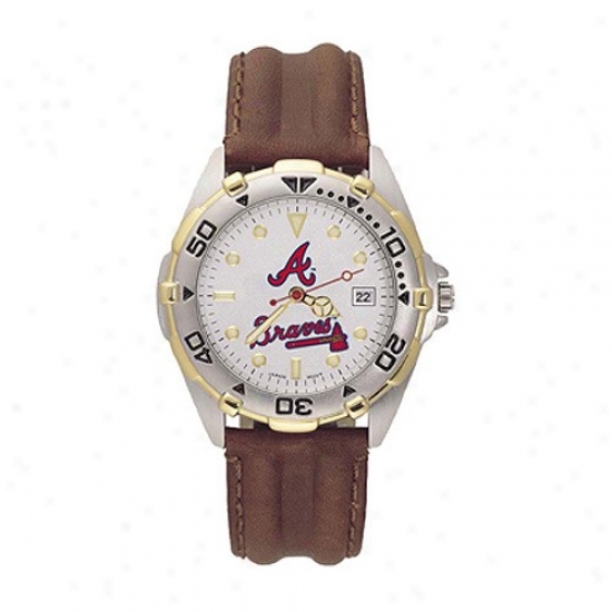 Atlanta Braves Men's All-star Watfh W/leather Band