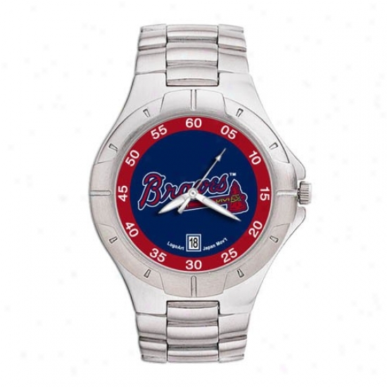 Atlanta Braves Men's Pro Ii Watch W/stainless Steel Band