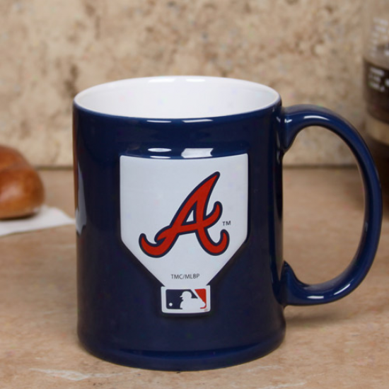 Atlanta Braves Navy Blue 11oz. Ceramic Sculpted Mug