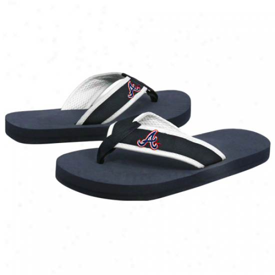 Atlanta Braves Navy Blue Basic Unisex Flip Flops