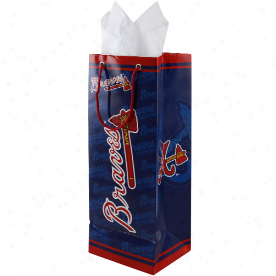 Atlanta Braves Navy Blue Bottle Gift Bag