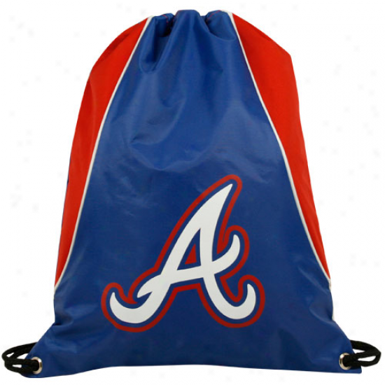 Atlanta Braves Navy Blue-red Axis Drawstring Backpack