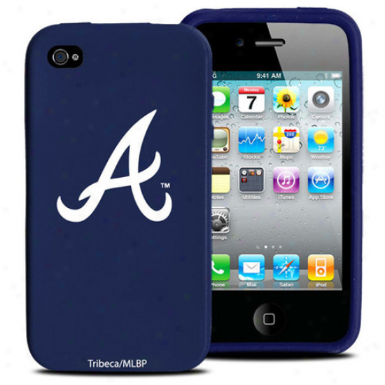 Atlanta Braves Navy Blue Silicone Iphone 4 Case