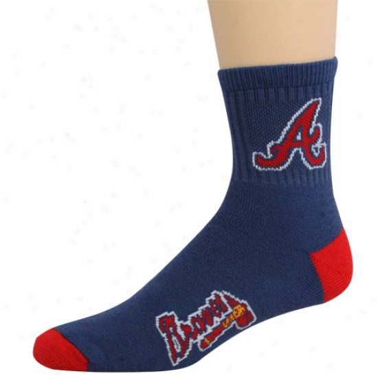Atlanta Braves Navy Blue Team Color Block Socks