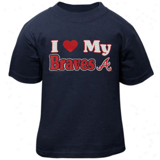 Atlanta Braves Toddler I Heart My Team T-shirt - Navy Blue