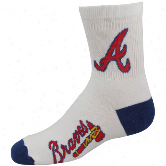 Atlanta Braves Youth Dual-color Team Logo Crea Socks - Happy