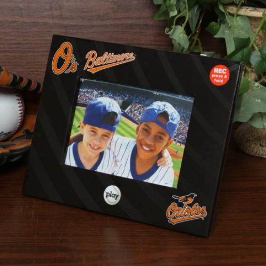 Baltimore Orioles 4'' X 6'' Black Talking Picture Frame