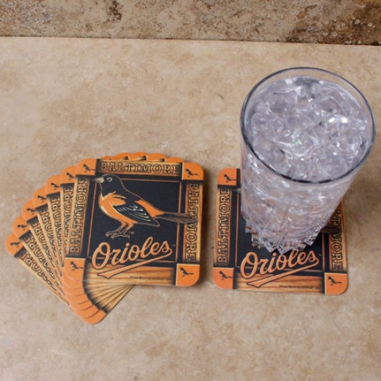 Baltimore Orioles 8-pack Absorbent Paperkraft Coasters