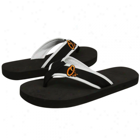 Baltimore Orioles Black Basic Unisex Flip Flops