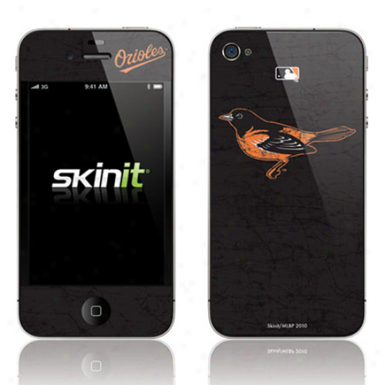 Baltimore Orioles Black Iphone 4 Distressed Skin