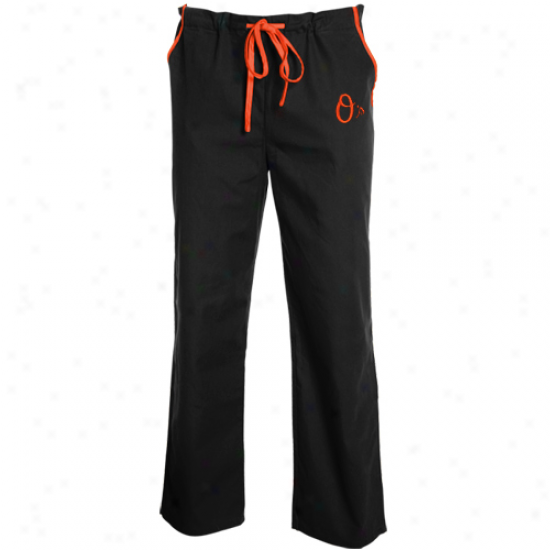 Baltimore Orioles Black Solid Scrub Pants