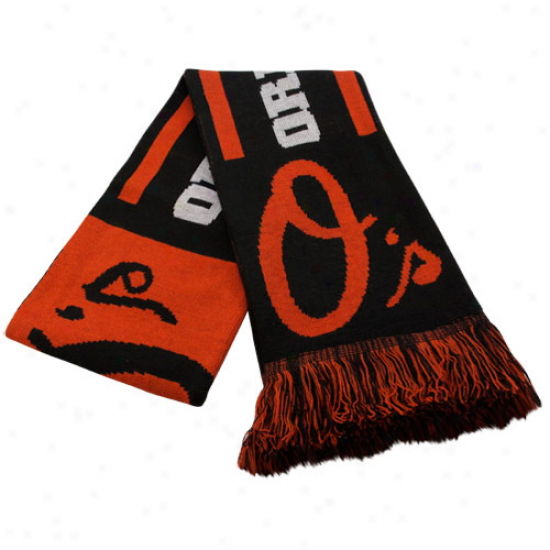 Baltimore Orioles Black Team Fringed Knit Scarf