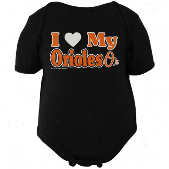 Baltimore Orioles Infatn Black I Heart My Team Creeper