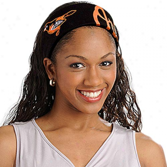 Baltimore Orioles Lacies Black Fanband Jersey Headband