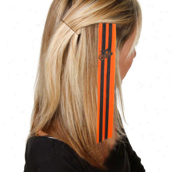 Baltimore Orioles Ladies Orange-black Sports Extension Hair Clips