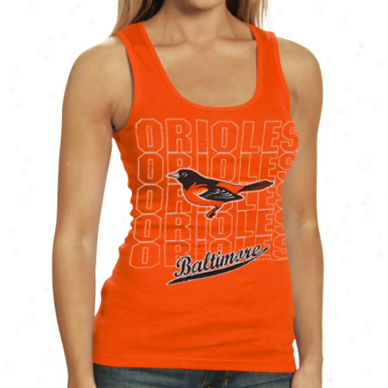 Baltimore Orioles Ladies Orange Repeater Tank Top