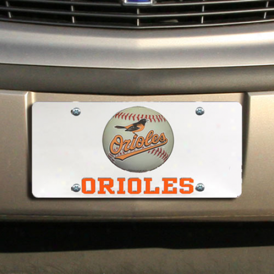 Baltimore Orioles Mirrored Baseball Licenze Plate