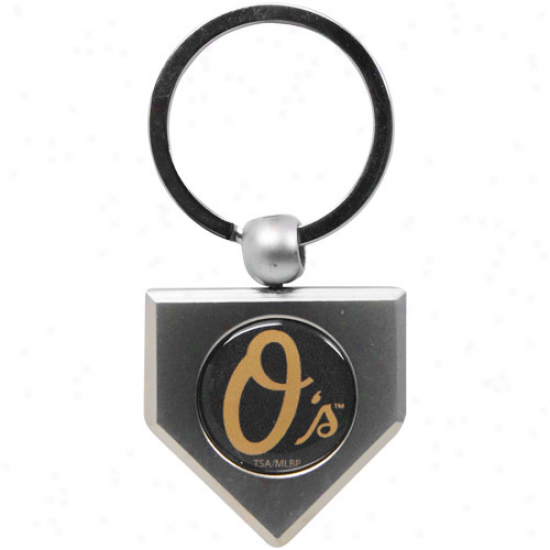 Baltimore Orioles Silver Pewter Home Plate Keychain