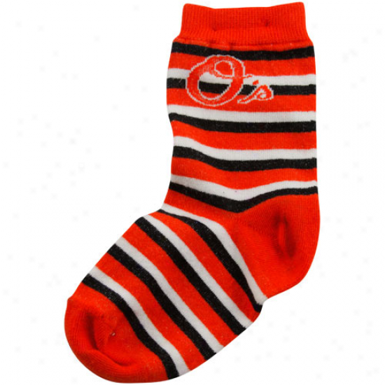 Baltimore Orioles Tpddler Sport Stripe Socks - Orange/black