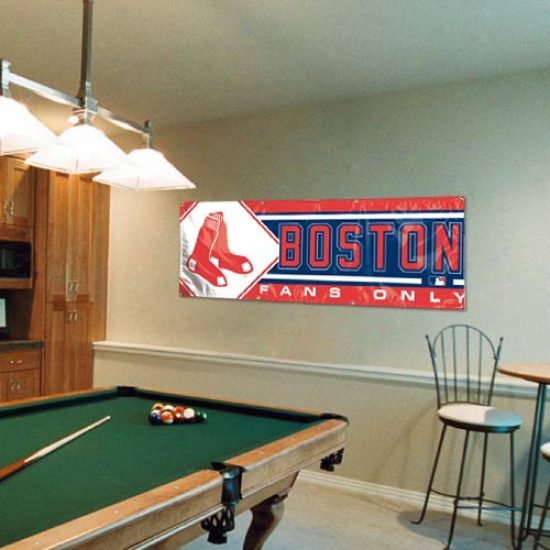 Boston Red Sox 2' X 6' Red-royal Blue Fans Only Vinyl Banner