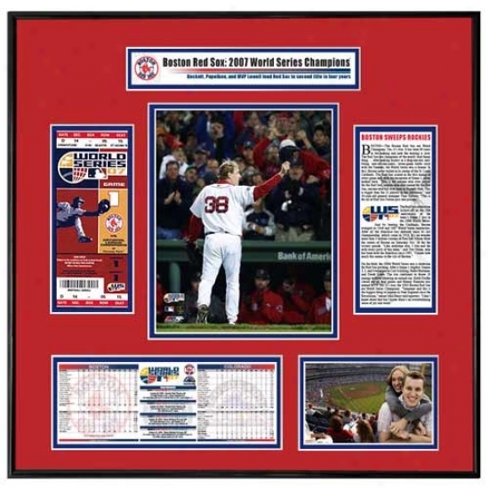 Boston Red Sox 2007 World Series Ticket Frame - Game 2 Winner Curt Schilling