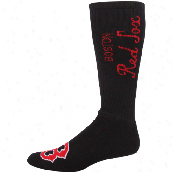 Boston Red Sox Black Snap Back Tall Socks