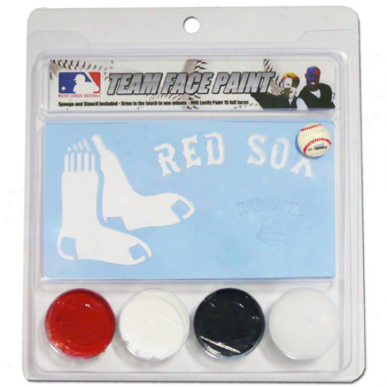 Boston Red Sox Face Paint With Stencils