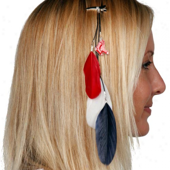 Boston Red Sox Feather Hair Clip