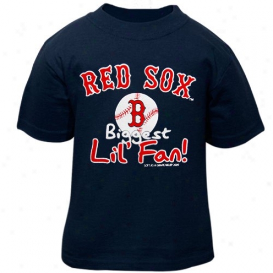 Boston Red Sx Infant Navy Blue Biggest 'lil Fan T-shirt