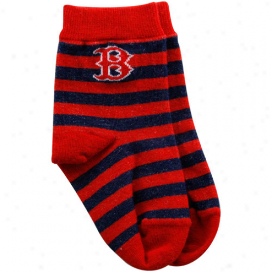 Boston Red Sox Infant Red-navy Blue Rugby Socks