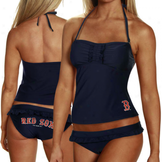 Boston Red Sox Ladies Navy Blue 2-piece Tankini Swimsuit