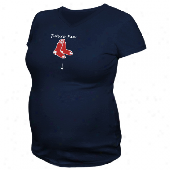 Boston Red Sox Ladies Navu Blue Future Fan Maternity T-shirt