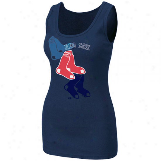 Boston Red Sox Ladies Navy Blue Pearl Tank Top