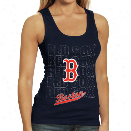 Boston Red Sox Ladiess Navy Blue Repeater Tank Top