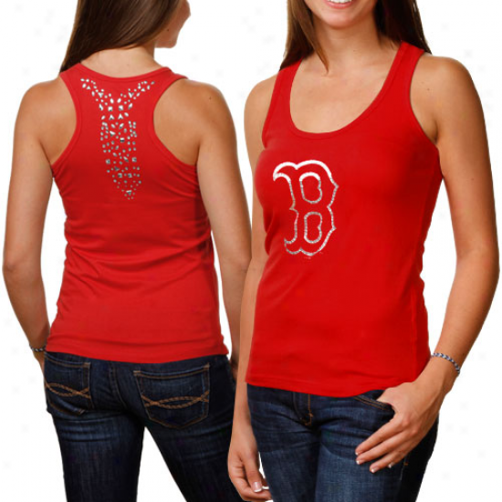 Boston Red Sox Ladies Red Stud Racerback Tank Top