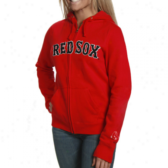 Boston Red Sox Ladies Red Team Spirit Abounding Zip Hoody Sweatshirt