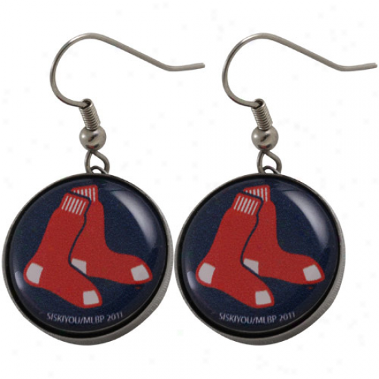 Boston Red Sox Ladies Team Logo Charm Drop Earrings