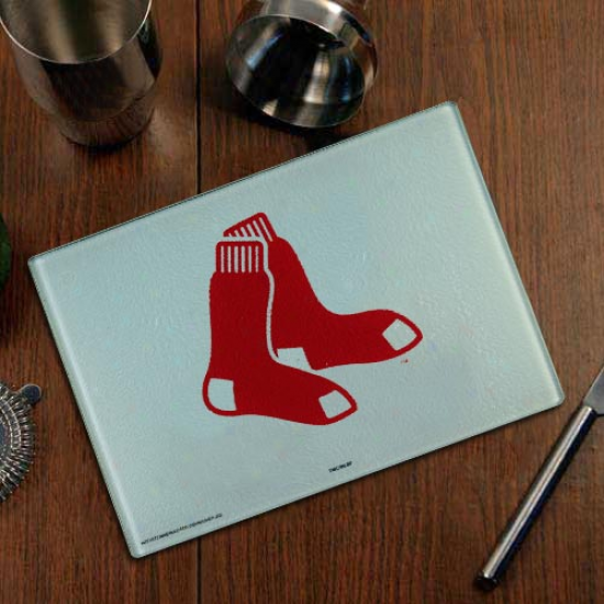 Boston Red Sox Logo Glass Cutting Board