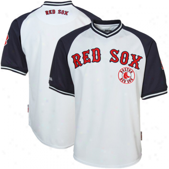 Boston Red Sox Mesh Pullover V-neck Jersey - Pure