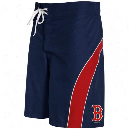 Boston Red Sox Navy Blue-red Plea Bloxk Boardshort