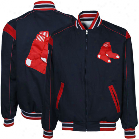 Boston Red Sox Ships Blue-white Reversible Team Varsity Full Zip Jacket