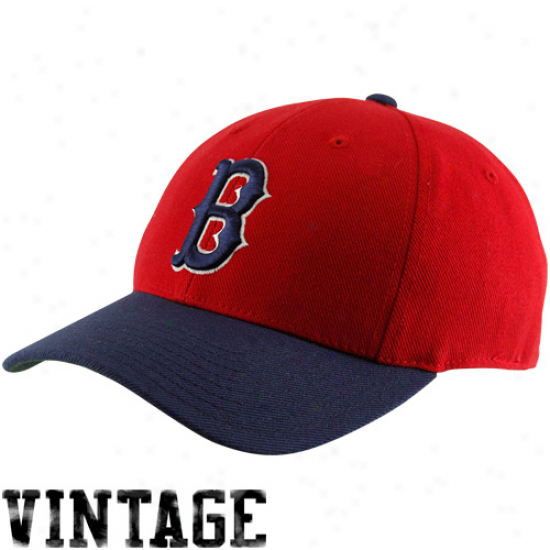 Boston Red Sox Red-navy Blue 1975 Cooperstown Fitted Hat