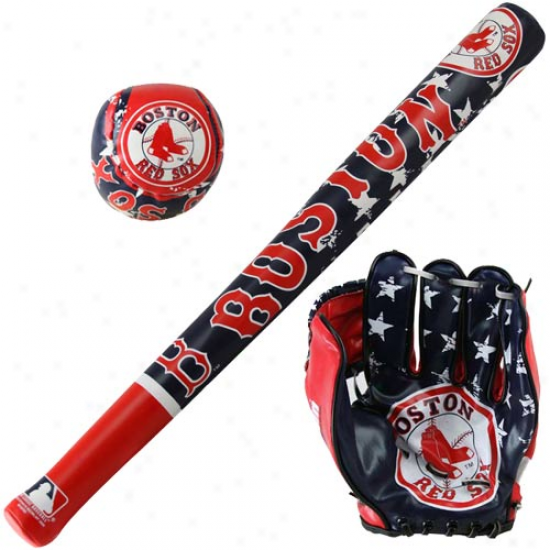 Boston Red Sox Soft Ball, Bat & Glove Regular