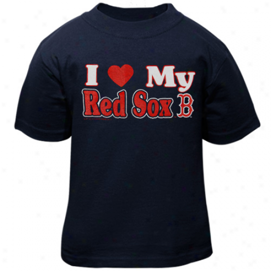 Boston Red Sox Toddler I Heart My Team T-shirt - Navy Blue