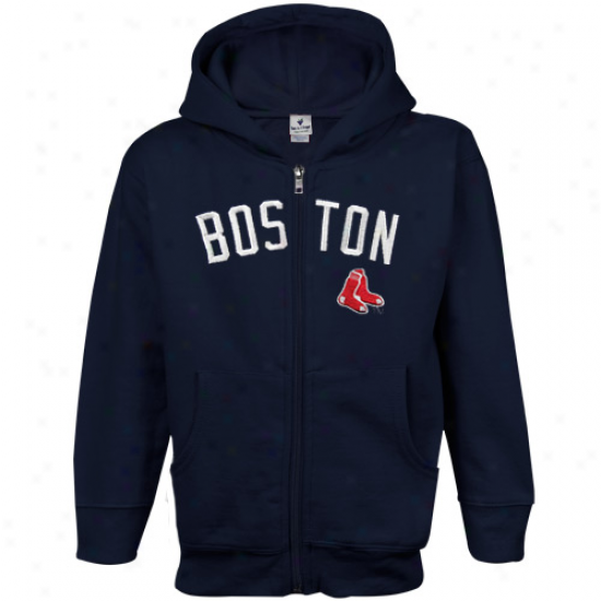 Boston Red Sox Toddler Navy Blue Emblem Exactly Zip Hoodie Sweatshirt