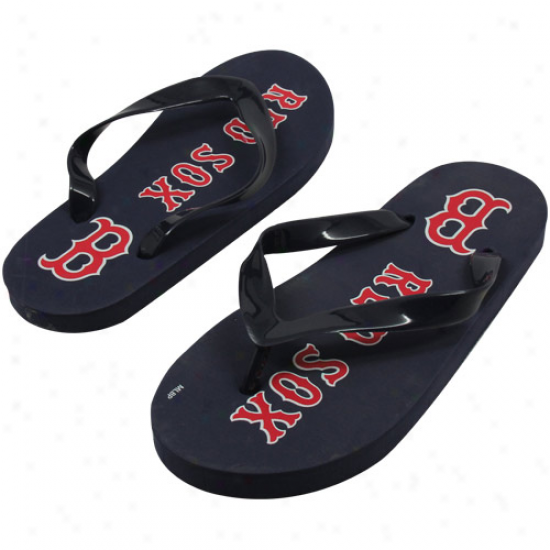 Boston Red Sox Unisex Basic Team Color Flip Flops - Navy Blue