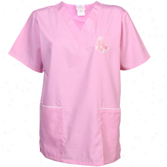 Boston Red Sox Unisex Pink Scrub Top