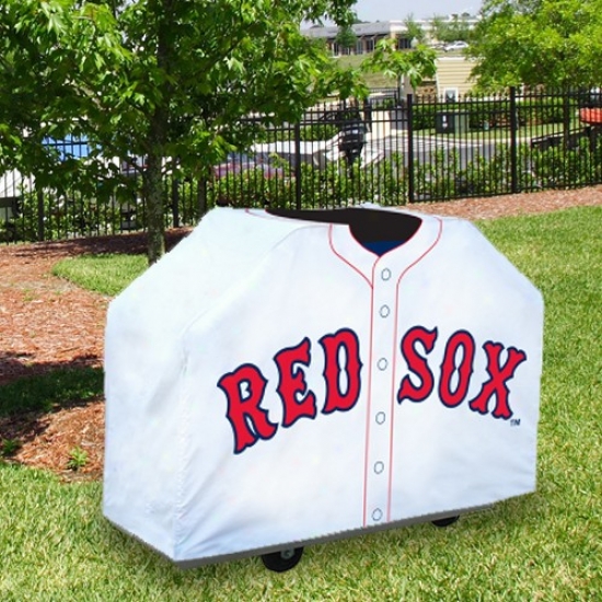 Boston Red Sox White Jersey Bbq Grill Cover