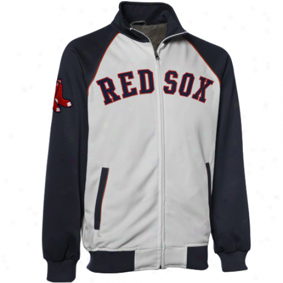 Boston Red Sox White-navy Blue Track Jacket